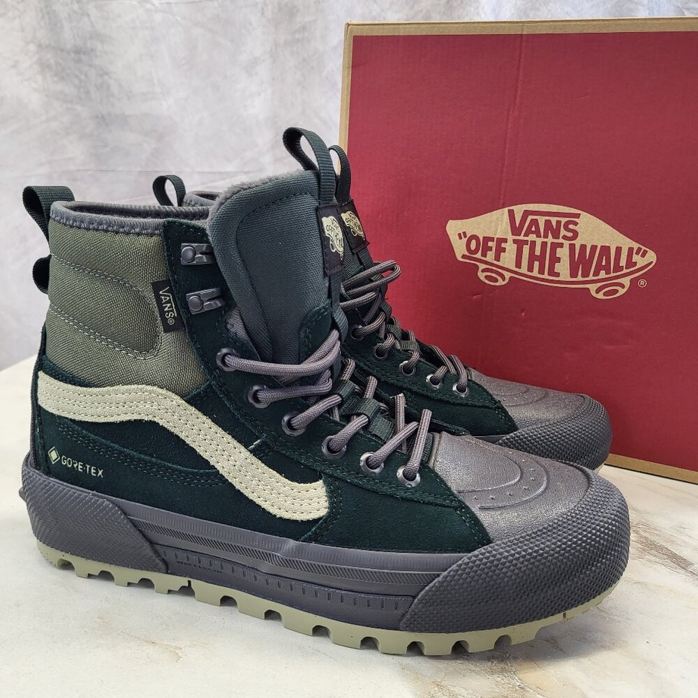 Van MTE SK8 Hi Gore-Tex Scarab Grape Leaf Women's US Size 8.5 & 10 Green/Purple
